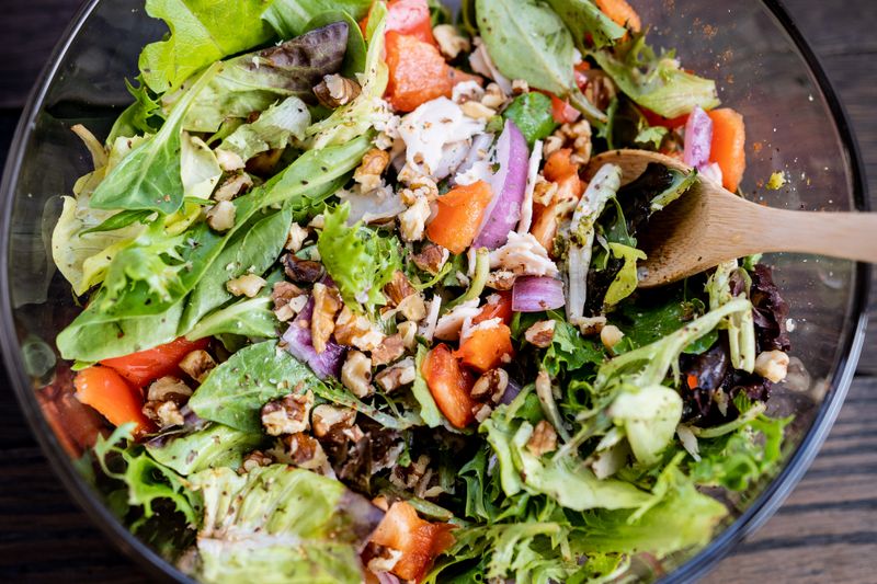 Garden fresh side salad with mixed greens