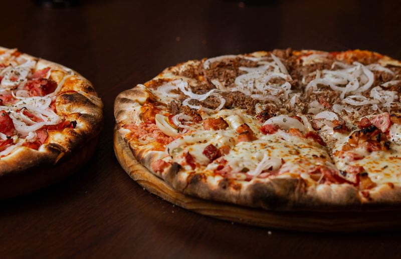 Hawaiian pizza with ham and pineapple